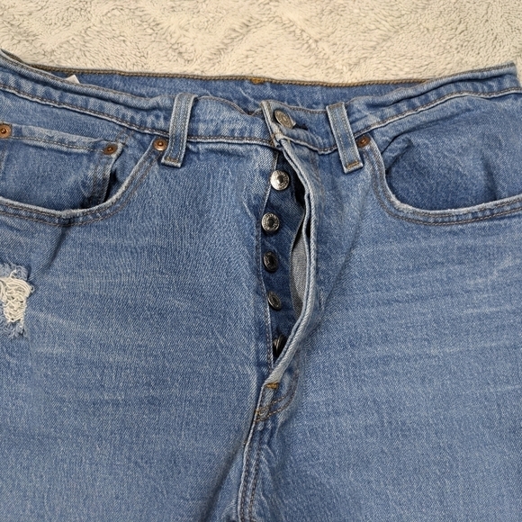 Levi's Jeans Women's 31 Blue 501 Original Fit High Rise Straight Leg Button Fly - Picture 3 of 10